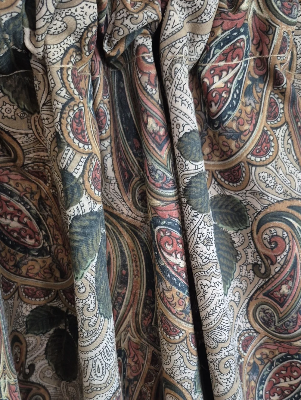 Paisley Curtain Valance Brown/Green 84x17